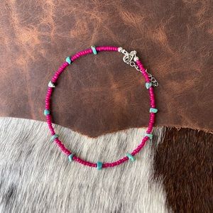 Turquoise beaded anklet | western jewelry